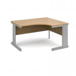 Vivo right hand ergonomic desk 1400mm - silver frame and oak top