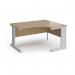 Vivo right hand ergonomic desk 1400mm - silver frame, Kendal Oak top VER14-S-KO