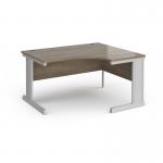 Vivo right hand ergonomic desk 1400mm - silver frame, Nebraska Oak top VER14-S-NO