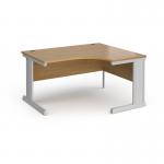 Vivo right hand ergonomic desk 1400mm - silver frame, oak top VER14-S-O