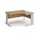 Vivo right hand ergonomic desk 1400mm - silver frame, oak top VER14-S-O