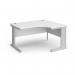 Vivo right hand ergonomic desk 1400mm - silver frame, white top VER14-S-WH