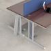 Vivo right hand ergonomic desk 1400mm - silver frame, white top VER14-S-WH