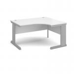 Vivo right hand ergonomic desk 1400mm - silver frame and white top