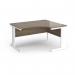 Vivo right hand ergonomic desk 1400mm - white frame, Nebraska Oak top VER14-WH-NO