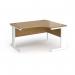 Vivo right hand ergonomic desk 1400mm - white frame, oak top VER14-WH-O