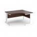 Vivo right hand ergonomic desk 1400mm - white frame, walnut top VER14-WH-W
