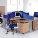 Vivo right hand ergonomic desk 1400mm - white frame, walnut top VER14-WH-W