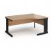 Vivo right hand ergonomic desk 1600mm - black frame, beech top VER16-K-B