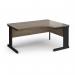 Vivo right hand ergonomic desk 1600mm - black frame, Nebraska Oak top VER16-K-NO