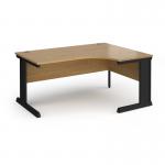 Vivo right hand ergonomic desk 1600mm - black frame, oak top VER16-K-O