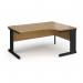Vivo right hand ergonomic desk 1600mm - black frame, oak top VER16-K-O