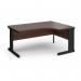 Vivo right hand ergonomic desk 1600mm - black frame, walnut top VER16-K-W