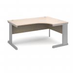 Vivo right hand ergonomic desk 1600mm - silver frame and maple top