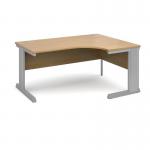 Vivo right hand ergonomic desk 1600mm - silver frame, oak top VER16O