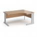 Vivo right hand ergonomic desk 1600mm - silver frame, beech top VER16-S-B