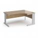 Vivo right hand ergonomic desk 1600mm - silver frame, Kendal Oak top VER16-S-KO