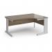 Vivo right hand ergonomic desk 1600mm - silver frame, Nebraska Oak top VER16-S-NO
