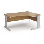Vivo right hand ergonomic desk 1600mm - silver frame, oak top VER16-S-O