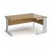 Vivo right hand ergonomic desk 1600mm - silver frame, oak top VER16-S-O