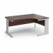 Vivo right hand ergonomic desk 1600mm - silver frame, walnut top VER16-S-W