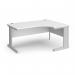 Vivo right hand ergonomic desk 1600mm - silver frame, white top VER16-S-WH