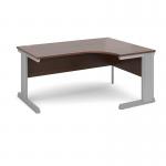 Vivo right hand ergonomic desk 1600mm - silver frame, walnut top VER16W