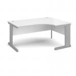 Vivo right hand ergonomic desk 1600mm - silver frame, white top VER16WH