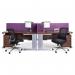 Vivo right hand ergonomic desk 1600mm - white frame, beech top VER16-WH-B