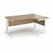 Vivo right hand ergonomic desk 1600mm - white frame, Kendal Oak top VER16-WH-KO