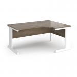 Vivo right hand ergonomic desk 1600mm - white frame, Nebraska Oak top VER16-WH-NO