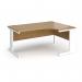 Vivo right hand ergonomic desk 1600mm - white frame, oak top VER16-WH-O