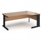 Vivo right hand ergonomic desk 1800mm - black frame, beech top VER18-K-B