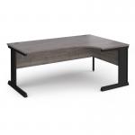 Vivo right hand ergonomic desk 1800mm - black frame, Grey Oak top VER18-K-GO