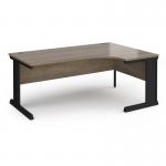 Vivo right hand ergonomic desk 1800mm - black frame, Nebraska Oak top VER18-K-NO