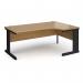 Vivo right hand ergonomic desk 1800mm - black frame, oak top VER18-K-O