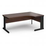 Vivo right hand ergonomic desk 1800mm - black frame, walnut top VER18-K-W