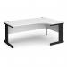 Vivo right hand ergonomic desk 1800mm - black frame, white top VER18-K-WH