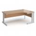 Vivo right hand ergonomic desk 1800mm - silver frame, beech top VER18-S-B