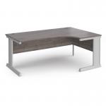 Vivo right hand ergonomic desk 1800mm - silver frame, Grey Oak top VER18-S-GO