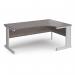 Vivo right hand ergonomic desk 1800mm - silver frame, Grey Oak top VER18-S-GO