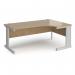 Vivo right hand ergonomic desk 1800mm - silver frame, Kendal Oak top VER18-S-KO