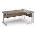 Vivo right hand ergonomic desk 1800mm - silver frame, Nebraska Oak top VER18-S-NO