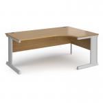 Vivo right hand ergonomic desk 1800mm - silver frame, oak top VER18-S-O