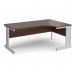 Vivo right hand ergonomic desk 1800mm - silver frame, walnut top VER18-S-W