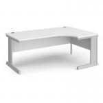 Vivo right hand ergonomic desk 1800mm - silver frame, white top VER18-S-WH