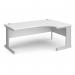 Vivo right hand ergonomic desk 1800mm - silver frame, white top VER18-S-WH