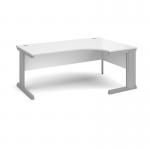 Vivo right hand ergonomic desk 1800mm - silver frame and white top