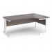 Vivo right hand ergonomic desk 1800mm - white frame, Grey Oak top VER18-WH-GO
