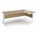 Vivo right hand ergonomic desk 1800mm - white frame, Kendal Oak top VER18-WH-KO